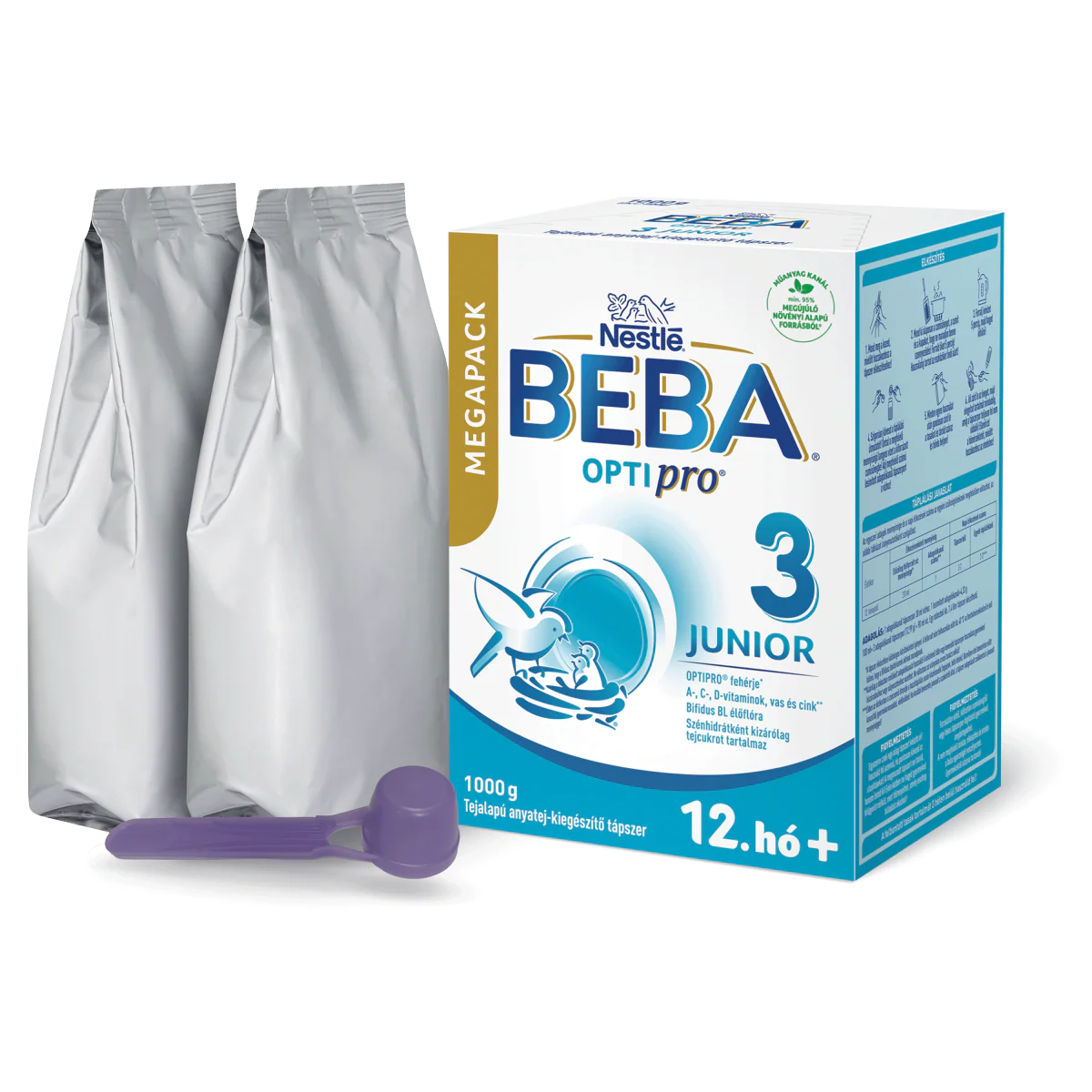 BEBA OPTIpro 3 Junior tejalapú anyatej-kiegészítő tápszer Mega Pack 12 hónapos kortól 1000g - Image 4