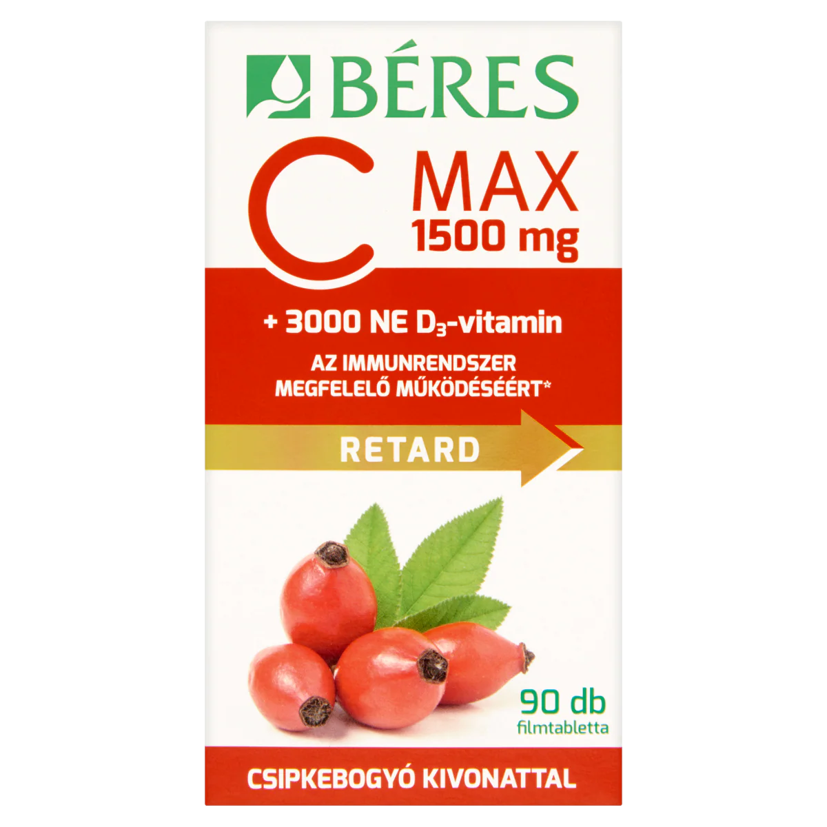 Béres C MAX 1500mg RETARD filmtabletta csipkebogyó kivonattal + 3000NE D3-Vitamin 90db - Image 5