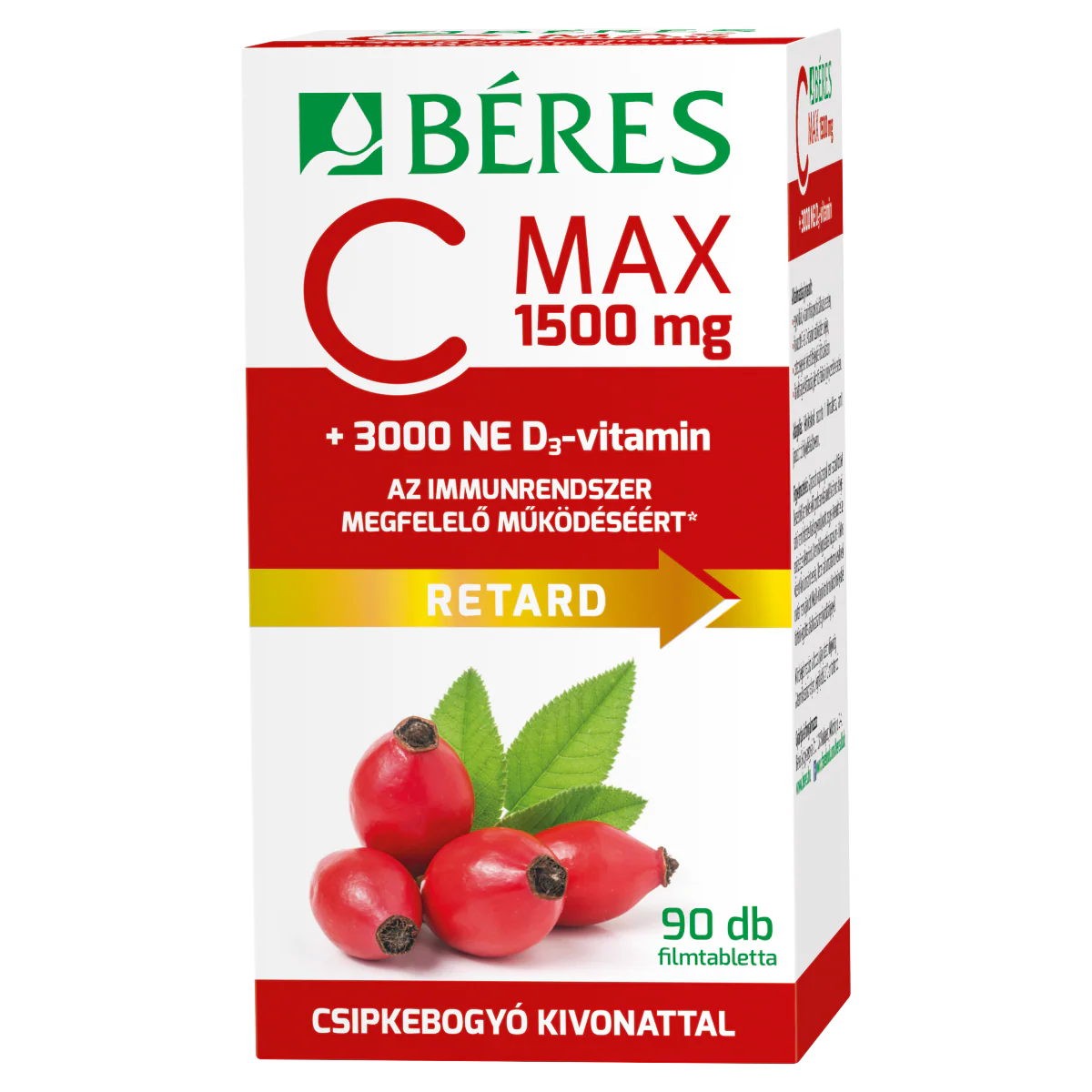 Béres C MAX 1500mg RETARD filmtabletta csipkebogyó kivonattal + 3000NE D3-Vitamin 90db - Image 6