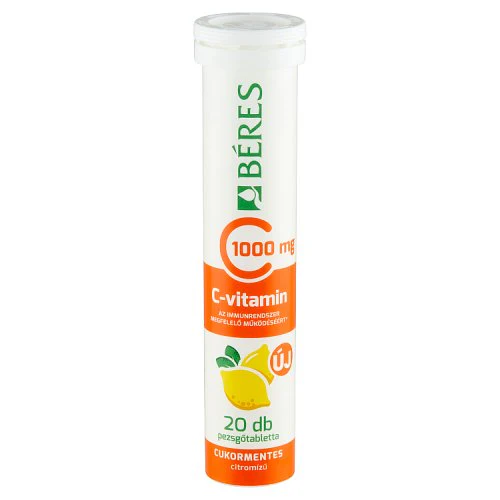 Béres C-vitamin 1000 mg cukormentes pezsgőtabletta citrom 20 db - Image 2