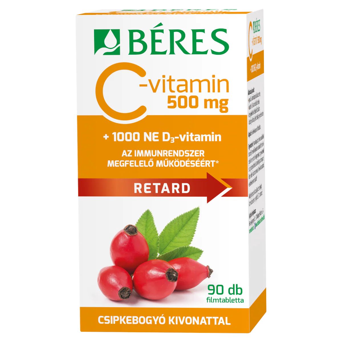 Béres C-vitamin 500 mg Retard filmtabletta csipkebogyó kivonattal + 1000 NE D3-vitamin 90 db - Image 5