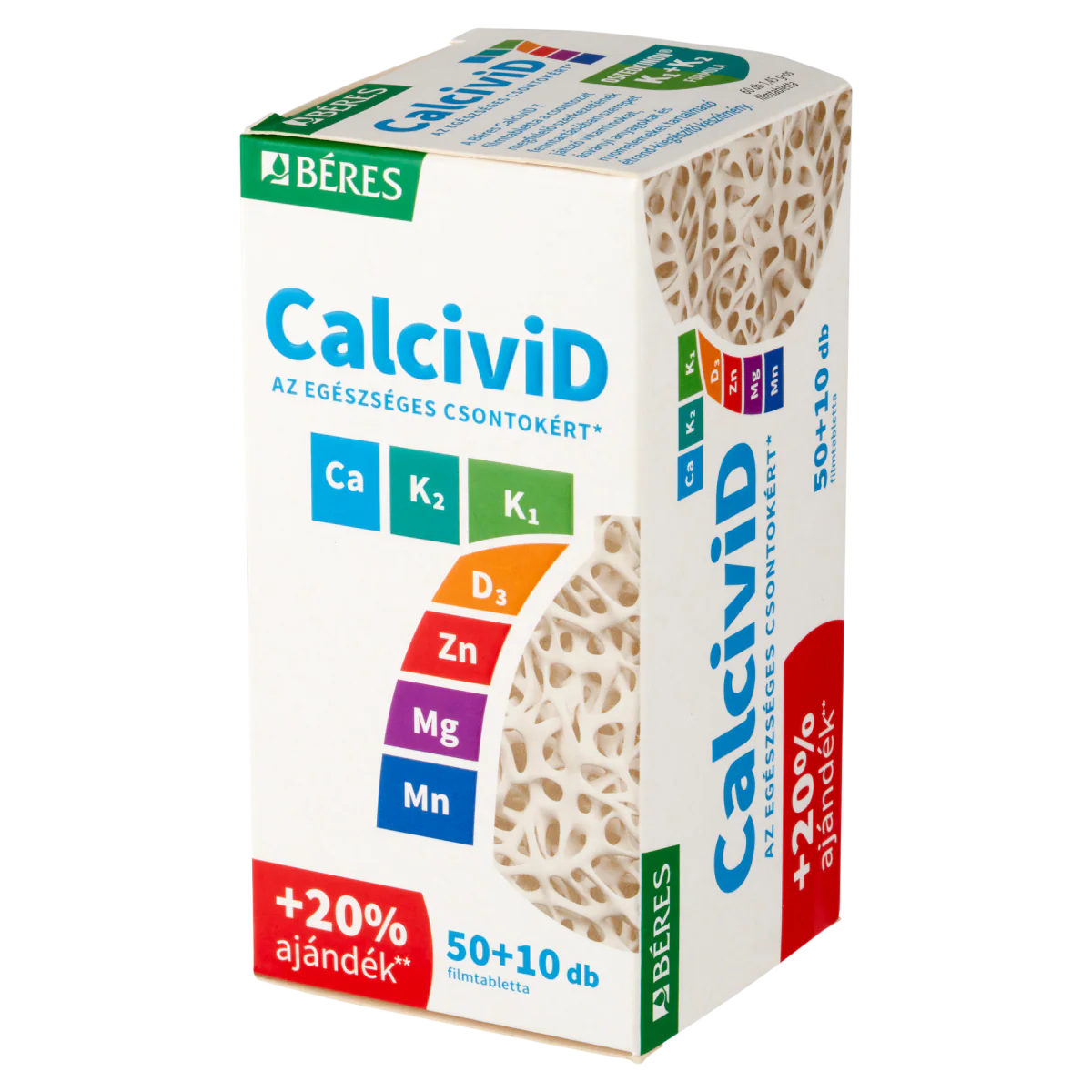 Béres Calcivid 7 étrendkiegészítő filmtabletta 50+10 db - Image 2