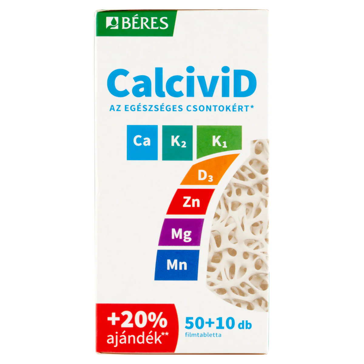 Béres Calcivid 7 étrendkiegészítő filmtabletta 50+10 db - Image 4