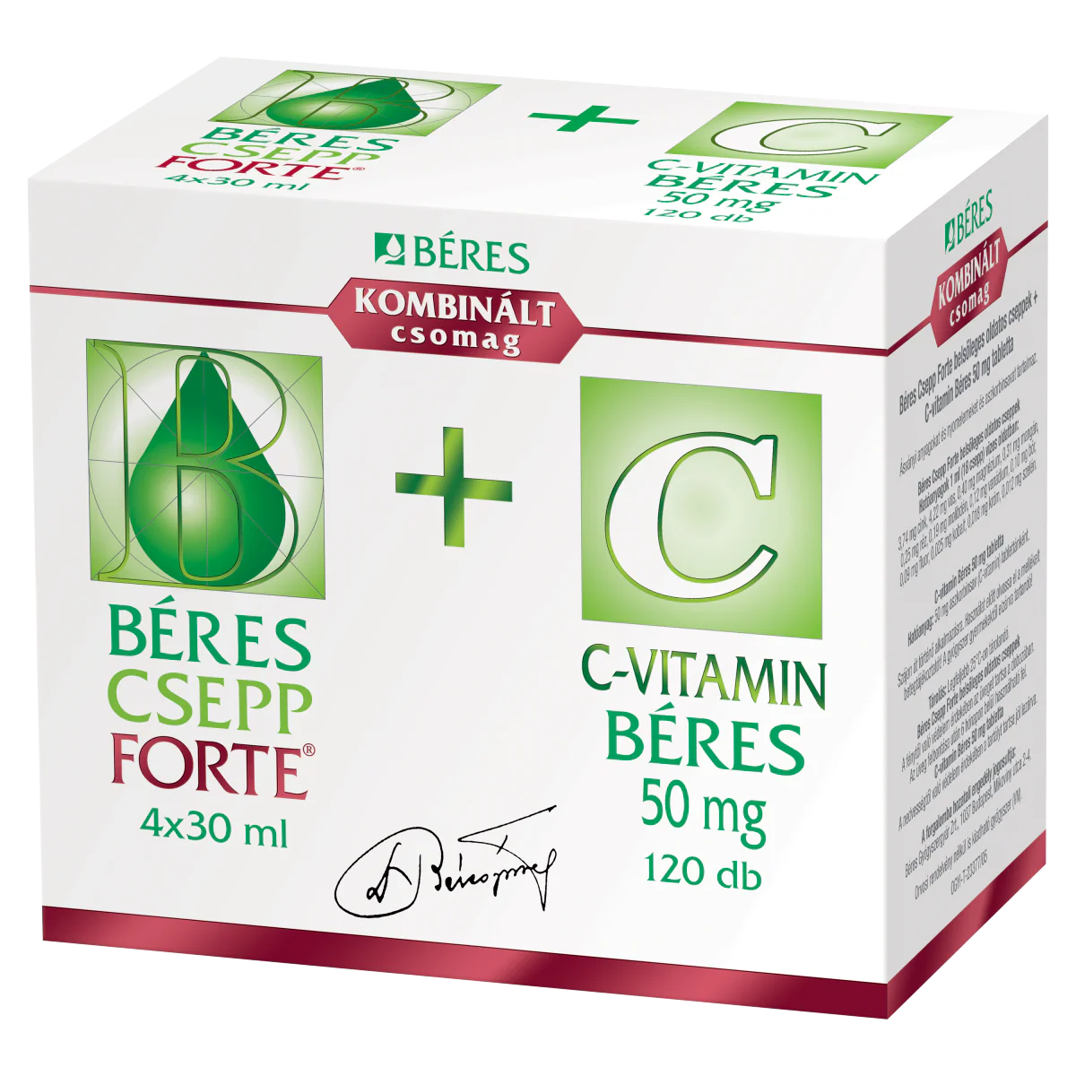 Béres Csepp Forte belsőleges oldatos cseppek +C-vitamin 4x30ml+120 db - Image 3