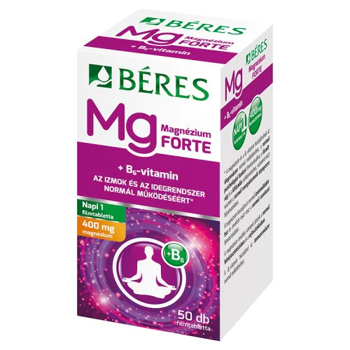 Béres Magnézium 400 mg + B6 Forte filmtabletta 50 db - Image 2