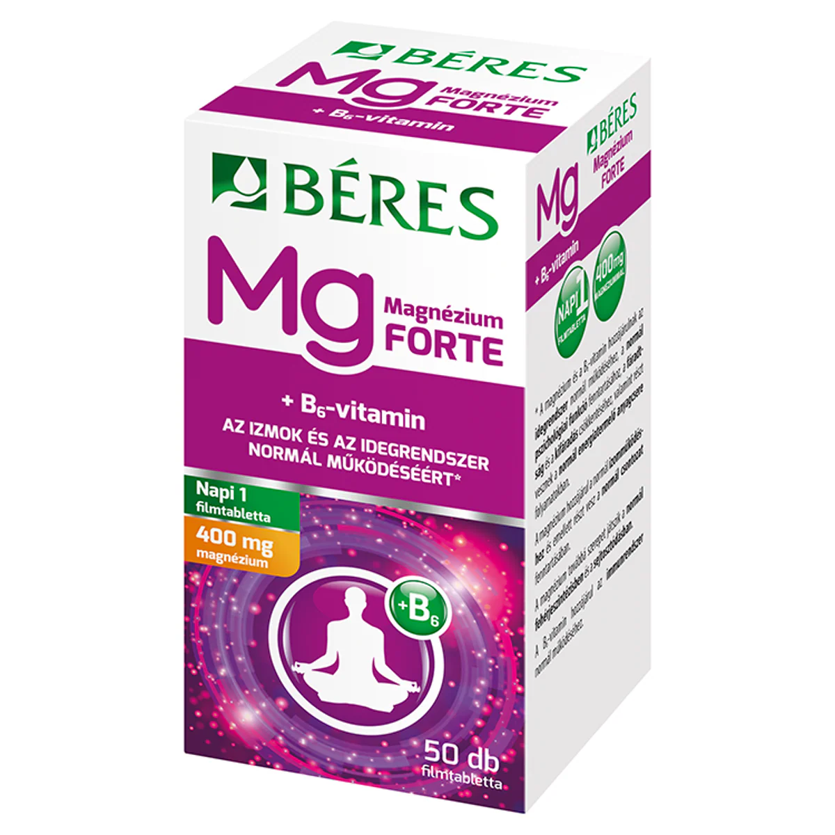Béres Magnézium 400 mg + B6 Forte filmtabletta 50 db - Image 3