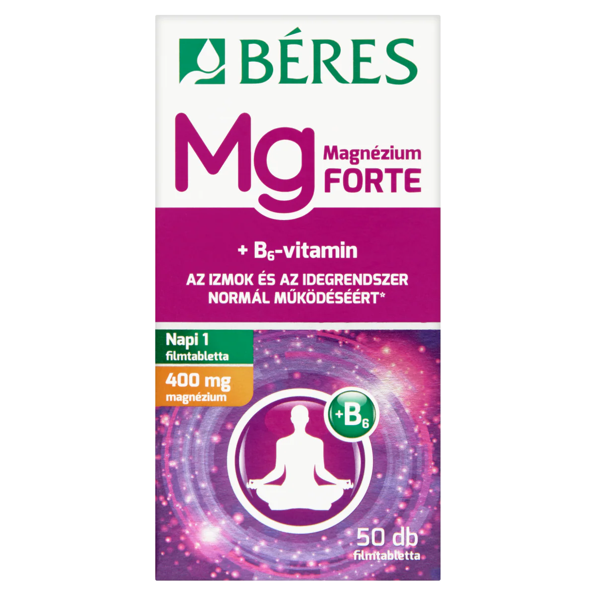 Béres Magnézium 400 mg + B6 Forte filmtabletta 50 db - Image 4
