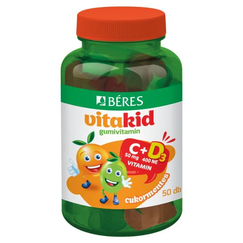 Béres VitaKid C+D₃ cukormentes gumivitamin 50 db - Image 2