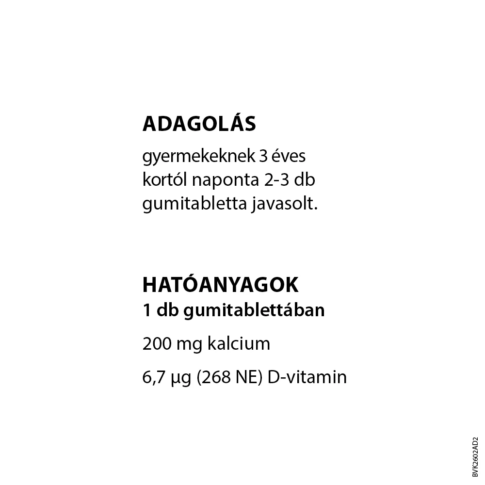 Béres VitaKid Ca + D₃ gumivitamin gumitabletta eper 30 db - Image 5