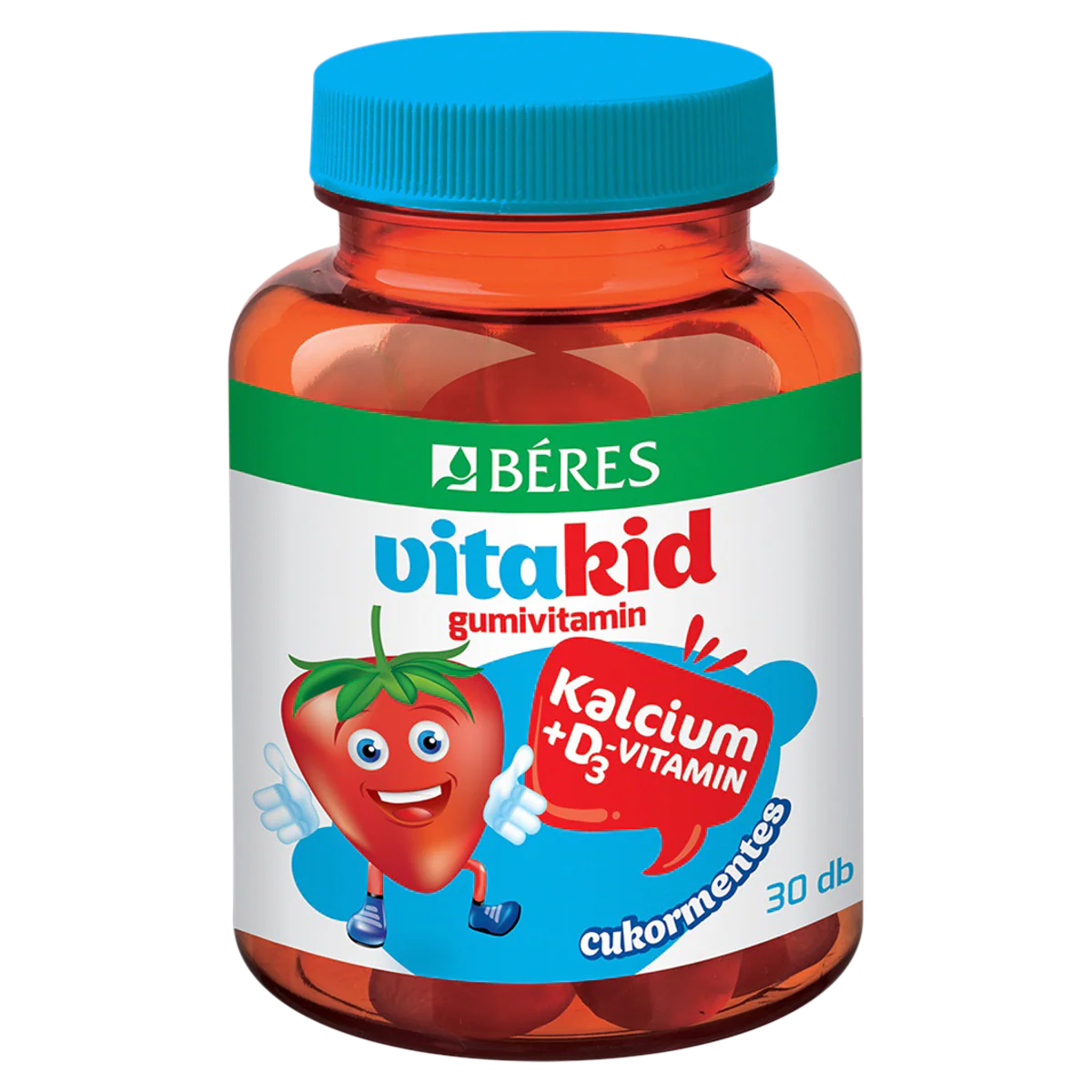Béres VitaKid Ca + D₃ gumivitamin gumitabletta eper 30 db - Image 9