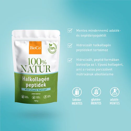 BioCo 100% Natur Halkollagén peptidek Naticol por 150g - Image 2