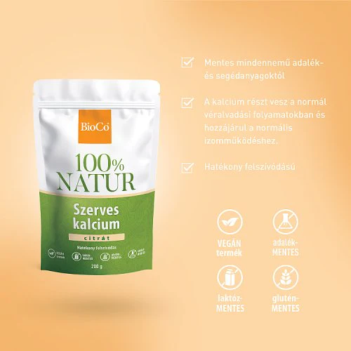 BioCo 100% Natur Szerves Kalcium por 200g - Image 2