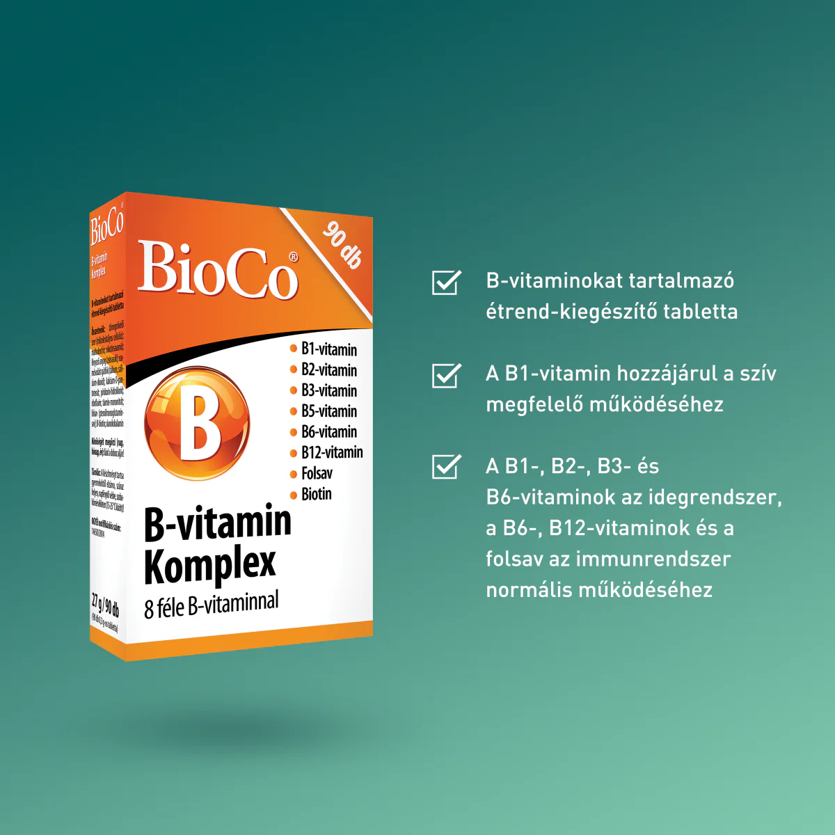 BioCo B-vitamin Komplex Forte tabletta Megapack 100 db - Image 6