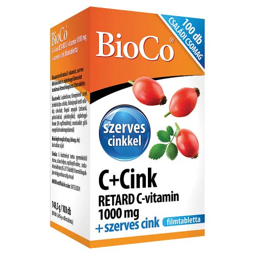 BioCo C+Cink Retard C-vitamin 1000 mg + szerves cink filmtabletta 100 db - Image 3