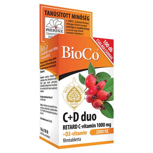 BioCo C+D duo Retard C-vitamin 1000 mg + D3-vitamin 2000 NE filmtabletta 100 db - Image 3