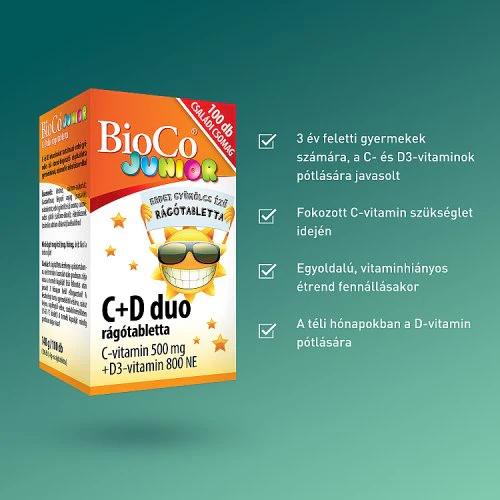 BioCo Junior C+D duo rágótabletta 100 db - Image 2