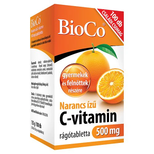 BioCo Narancs ízű C-vitamin 500 mg rágótabletta 100 db - Image 3