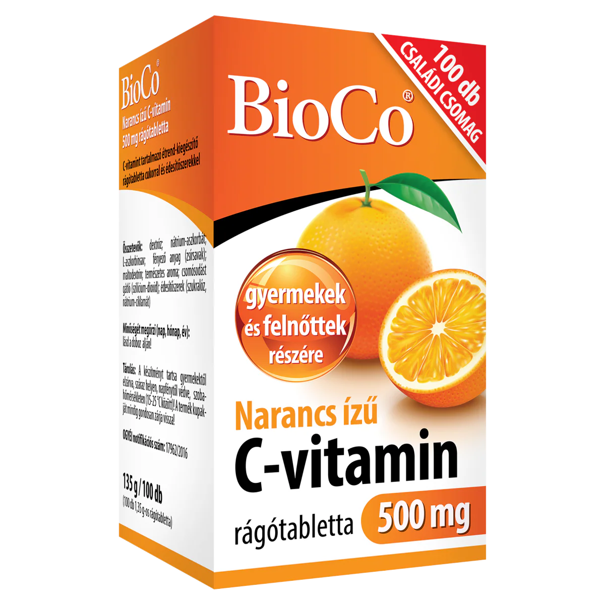 BioCo Narancs ízű C-vitamin 500 mg rágótabletta 100 db - Image 4