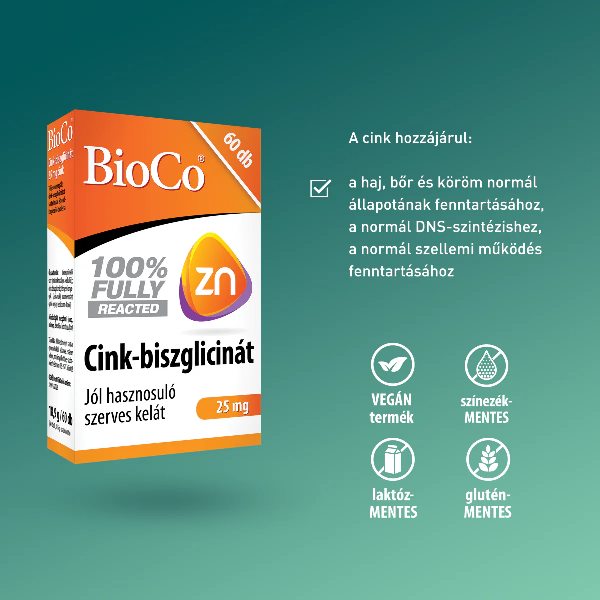 BioCo Cink-biszglicinát 25mg tabletta 60x - Image 6