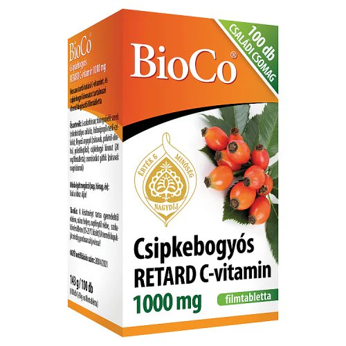 BioCo Csipkebogyós Retard C-vitamin 1000 mg filmtabletta 100 db - Image 3