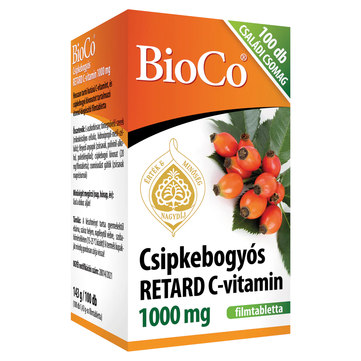 BioCo Csipkebogyós Retard C-vitamin 1000 mg filmtabletta 100 db - Image 5