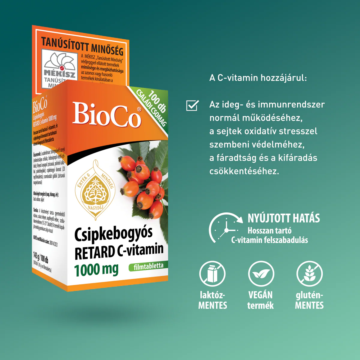 BioCo Csipkebogyós Retard C-vitamin 1000 mg filmtabletta 100 db - Image 6