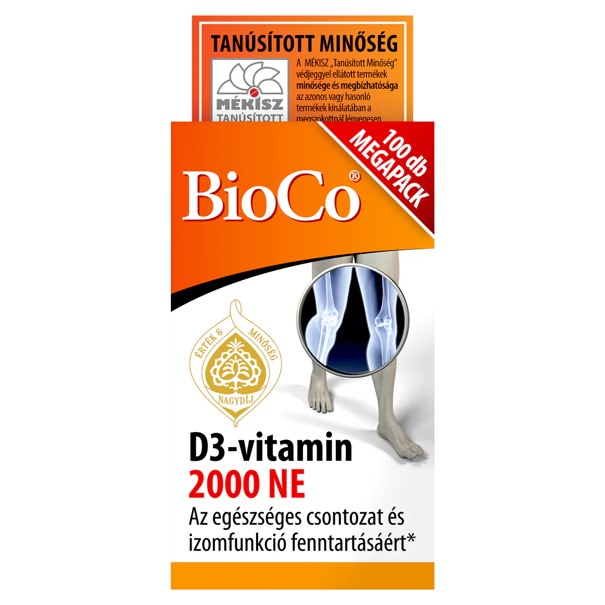 BioCo D3-vitamin 2000 NE étrend-kiegészítő Megapack tabletta 100 db - Image 3