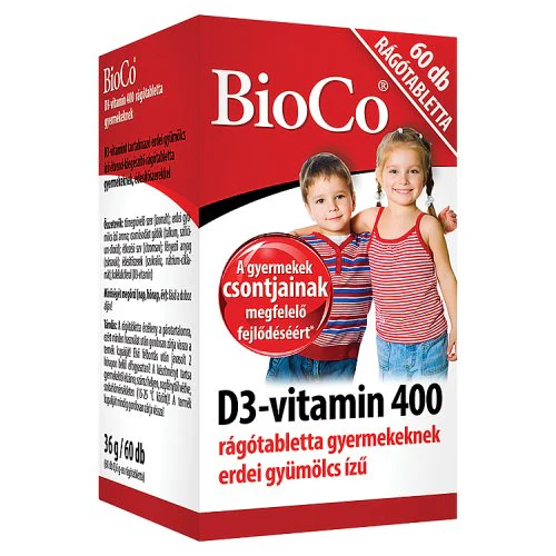 BioCo D3-vitamin 400 rágótabletta gyermekeknek 60 db - Image 2