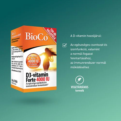 BioCo D3-vitamin Forte 4000 IU Megapack tabletta 100 db - Image 2