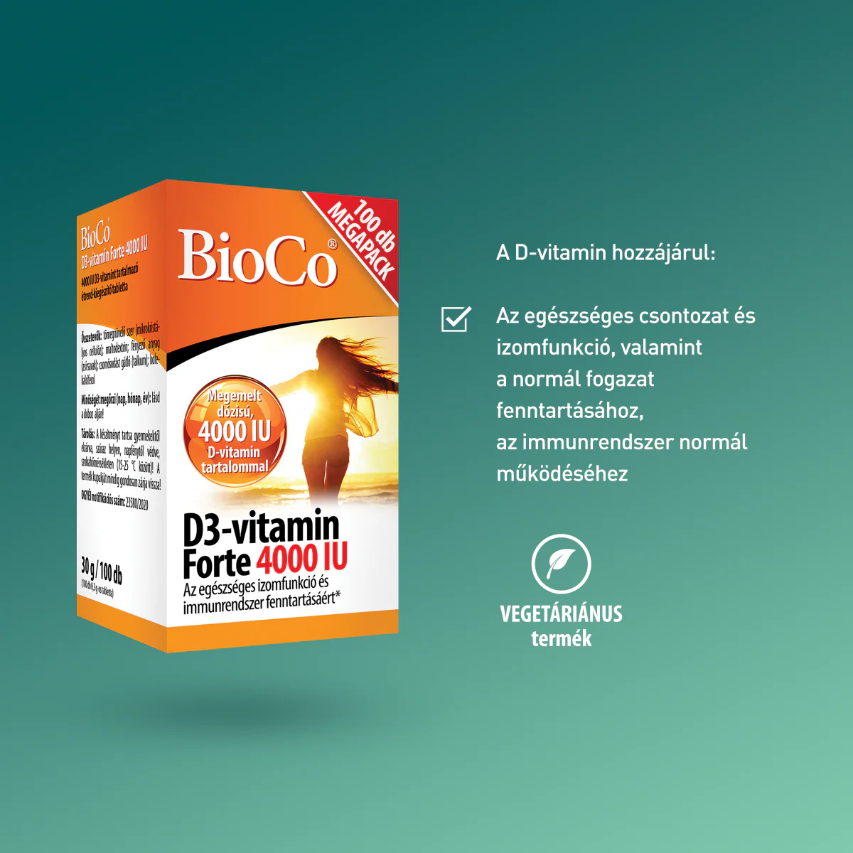 BioCo D3-vitamin Forte 4000 IU Megapack tabletta 100 db - Image 6