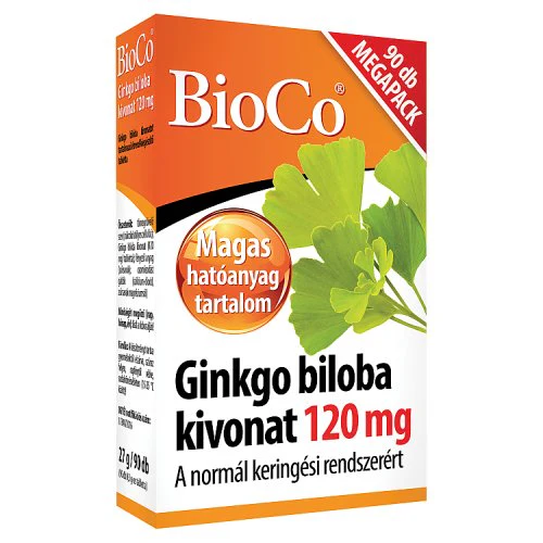 BioCo Ginkgo biloba kivonat 120 mg Megapack tabletta 90 db - Image 3
