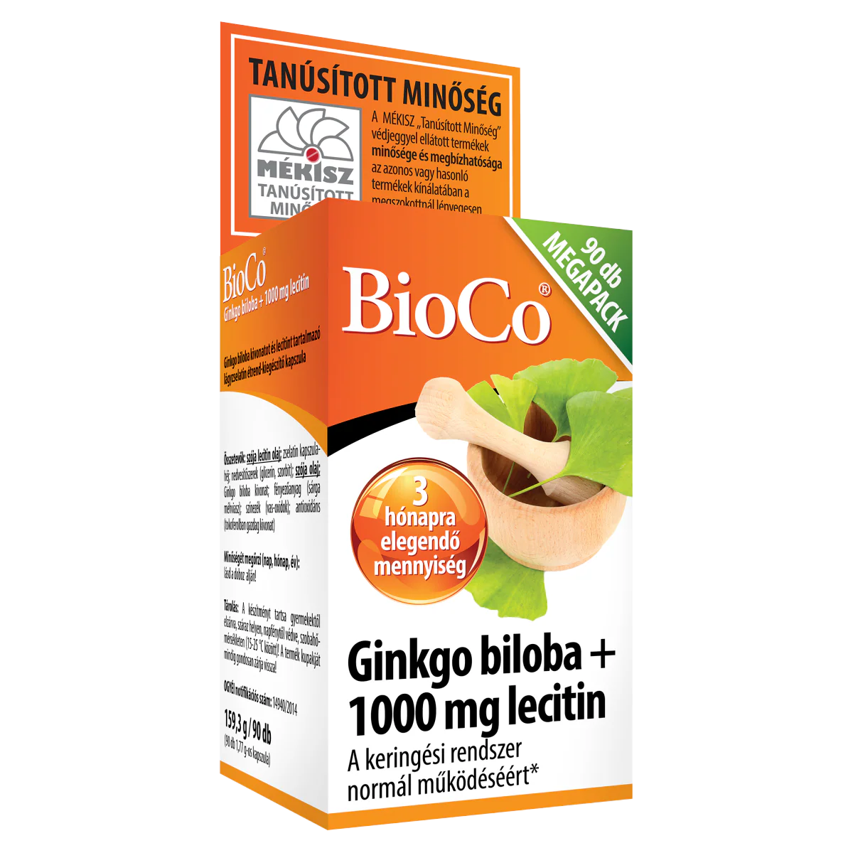 BioCo Ginkgo biloba + Lecitin lágyzselatin kapszula 90 db - Image 5