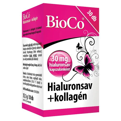 BioCo Hialuronsav + Kollagén lågyzselatin kapszula 30 db - Image 3