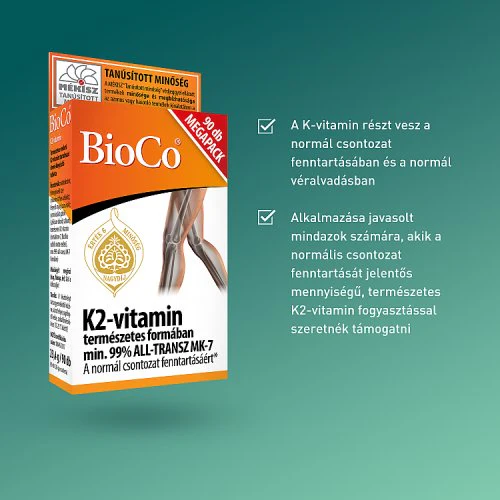 BioCo K2-vitamin tabletta 90 db - Image 2