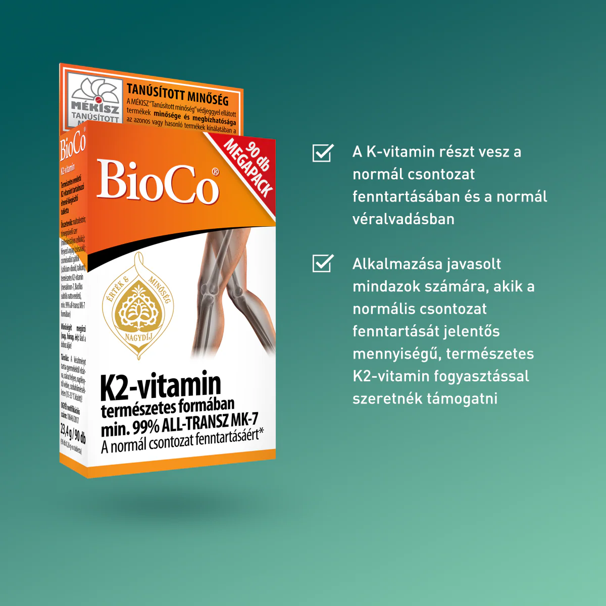 BioCo K2-vitamin tabletta 90 db - Image 6
