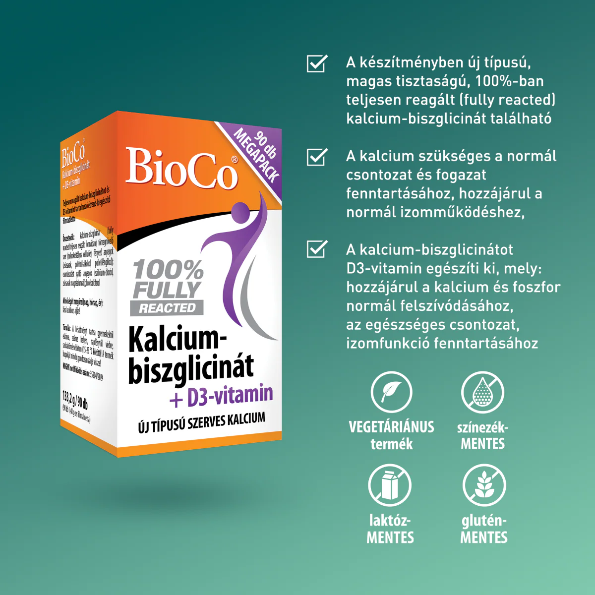 Bioco Kalcium-biszglicinát D3 filmtabletta 90 db - Image 9