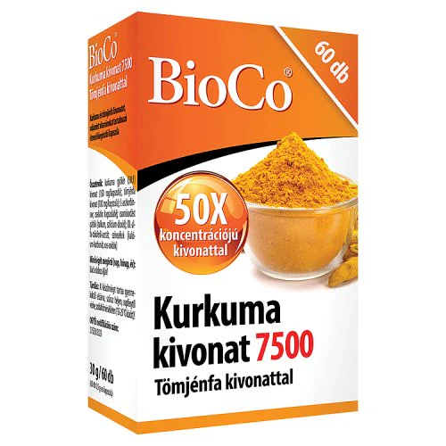 BioCo Kurkuma kivonat 7500 Tömjénfa kivonattal étrend-kiegészítő kapszula 60 db - Image 3