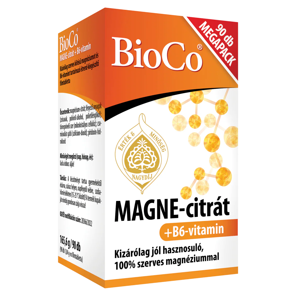 BioCo Magne-citrát + B6-vitamin filmtabletta 90 db - Image 3