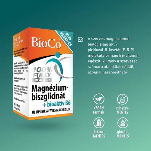 BioCo Magnézium-biszglicinát + bioaktív B6 Megapack 90 db - Image 2