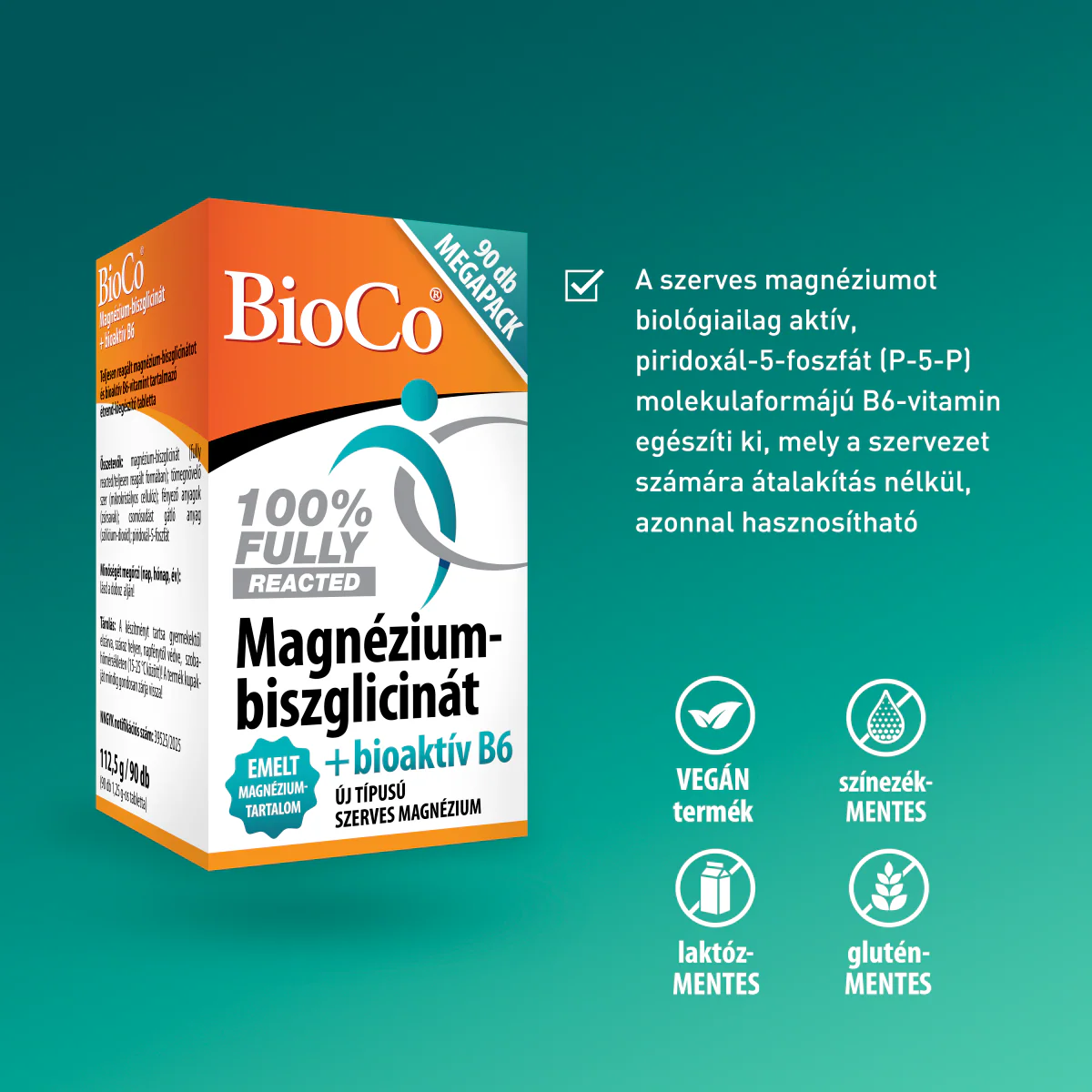 BioCo Magnézium-biszglicinát + bioaktív B6 Megapack 90 db - Image 6