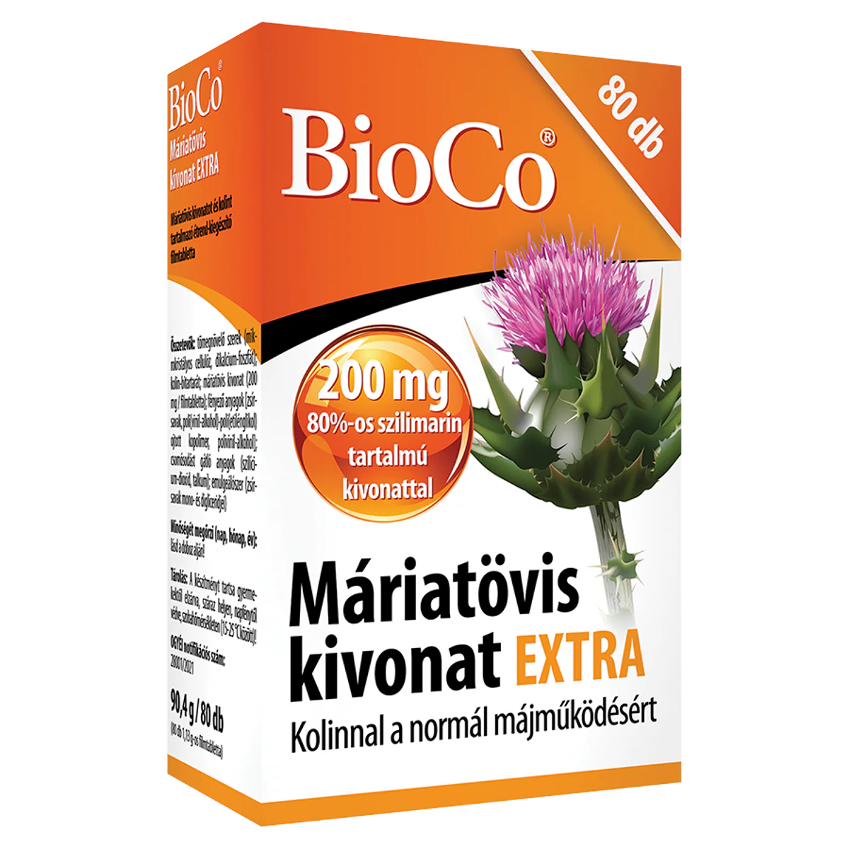 BioCo Máriatövis kivonat Extra étrend-kiegészítő filmtabletta 80 db - Image 5