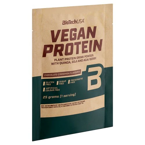 BioTechUSA Vegan Protein csokoládé-fahéj ízű 25g - Image 2