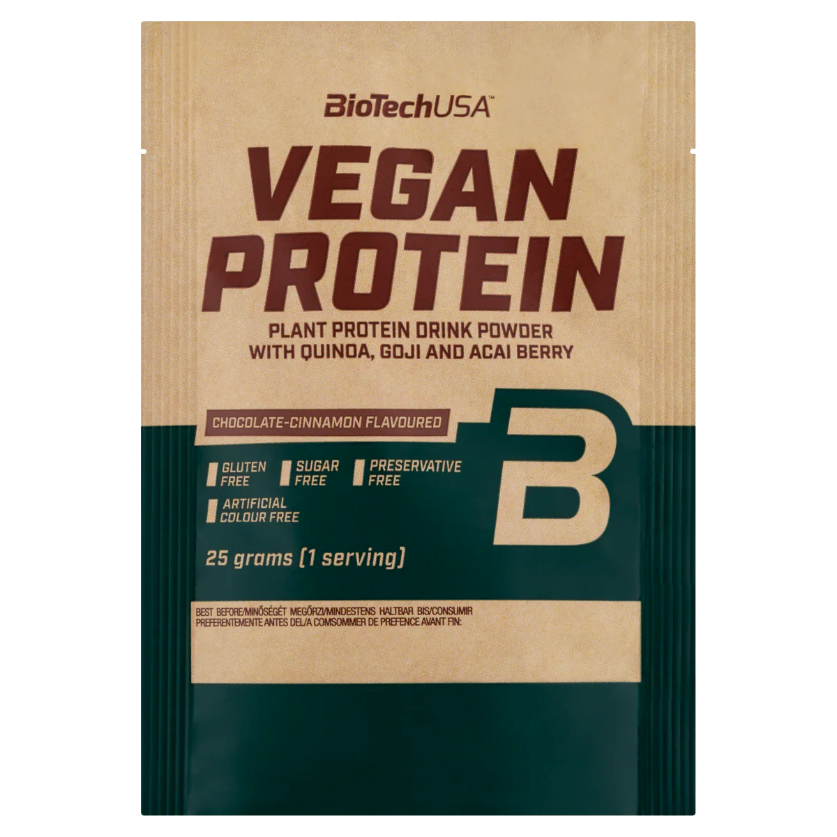 BioTechUSA Vegan Protein csokoládé-fahéj ízű 25g - Image 3
