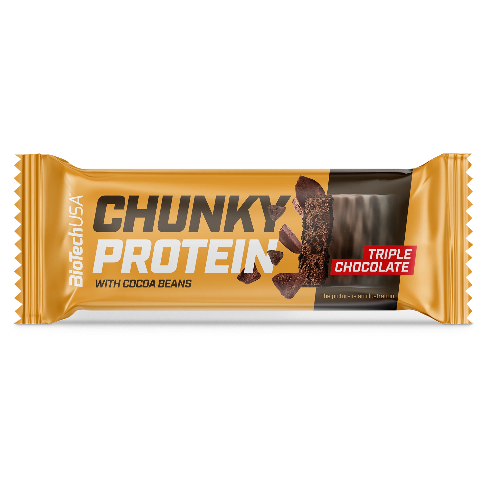 BioTechUsa Chunky Protein Triple Chocolate fehérjeszelet 50g - Image 2