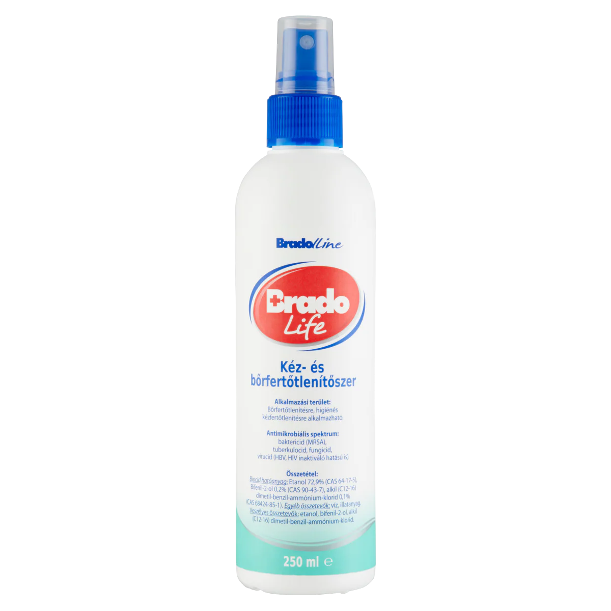 Bradolife kéz- és bőrfertőtlenítőszer pumpás 250ml - Image 3