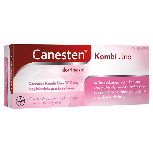 Canesten Kombi Uno 500 mg lágy hüvelykapszula és krém 1 db