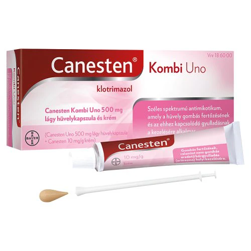 Canesten Kombi Uno 500 mg lágy hüvelykapszula és krém 1 db - Image 2