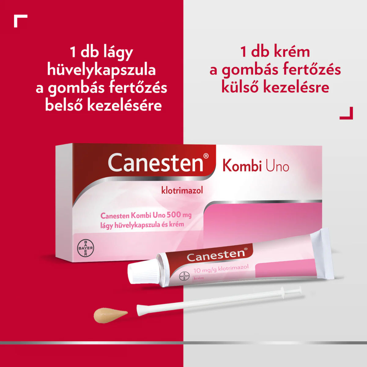 Canesten Kombi Uno 500 mg lágy hüvelykapszula és krém 1 db - Image 23