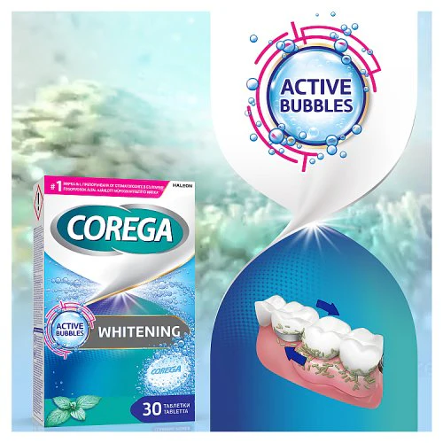 Corega Whitening műfogsortisztító tabletta 30 db - Image 6