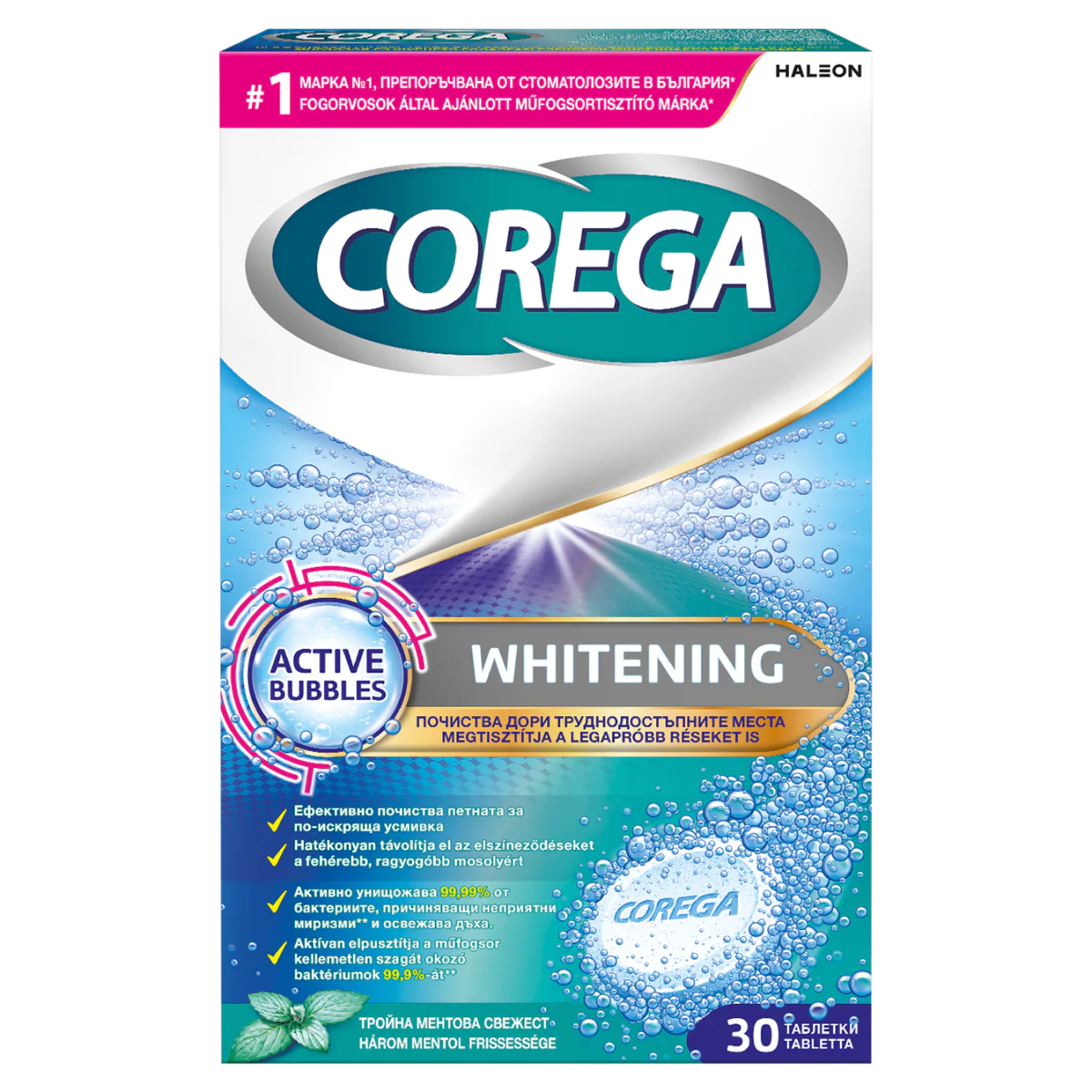 Corega Whitening műfogsortisztító tabletta 30 db - Image 7
